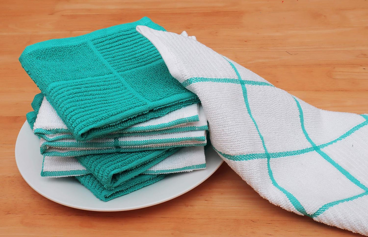 Cotton Kitchen Dish Cloths Set of 8 – Highly Absorbent, Super Soft Premium Terry Cleaning Cloth (12"x12" Inch) Premium Dishcloths for Washing Dishes (Yellow)