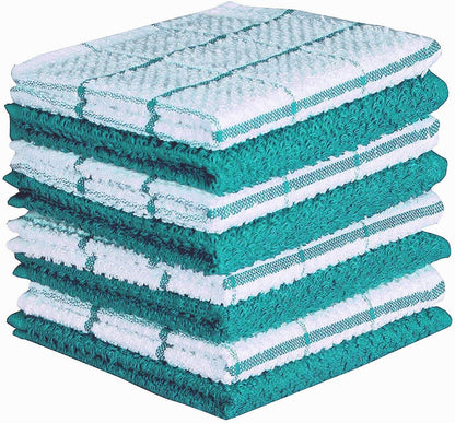 Cotton Kitchen Dish Cloths Set of 8 – Highly Absorbent, Super Soft Premium Terry Cleaning Cloth (12"x12" Inch) Premium Dishcloths for Washing Dishes (Yellow)