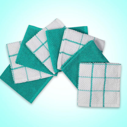 Cotton Kitchen Dish Cloths Set of 8 – Highly Absorbent, Super Soft Premium Terry Cleaning Cloth (12"x12" Inch) Premium Dishcloths for Washing Dishes (Yellow)