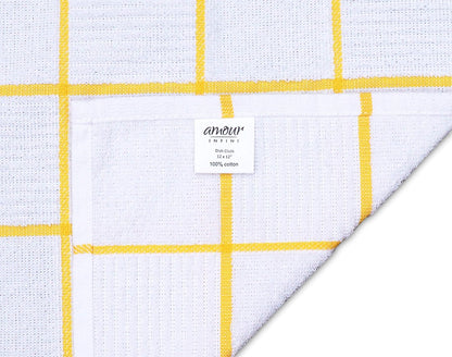 Cotton Kitchen Dish Cloths Set of 8 – Highly Absorbent, Super Soft Premium Terry Cleaning Cloth (12"x12" Inch) Premium Dishcloths for Washing Dishes (Yellow)