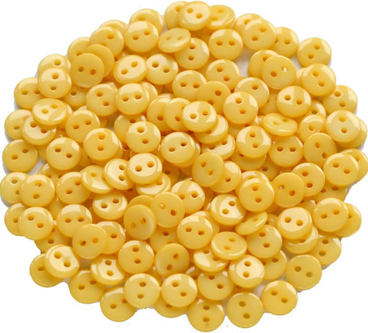 11/32 Inch Button 9mm Tiny Size Sewing Flatback Resin Buttons Color Yellow Pack of 500 Pcs