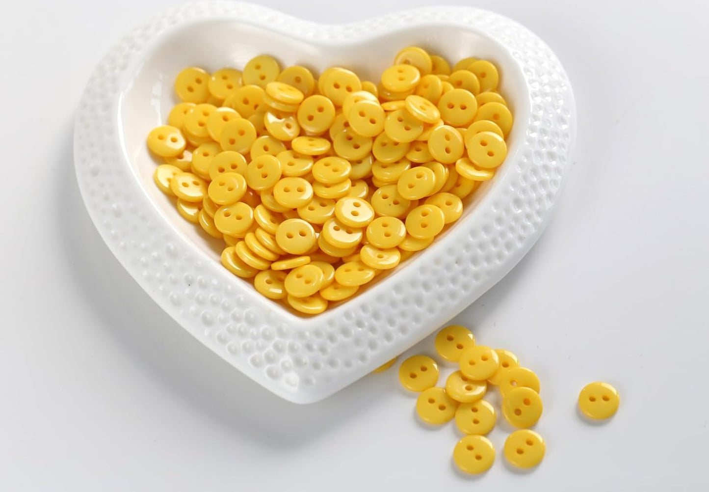 11/32 Inch Button 9mm Tiny Size Sewing Flatback Resin Buttons Color Yellow Pack of 500 Pcs