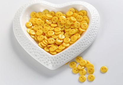 11/32 Inch Button 9mm Tiny Size Sewing Flatback Resin Buttons Color Yellow Pack of 500 Pcs