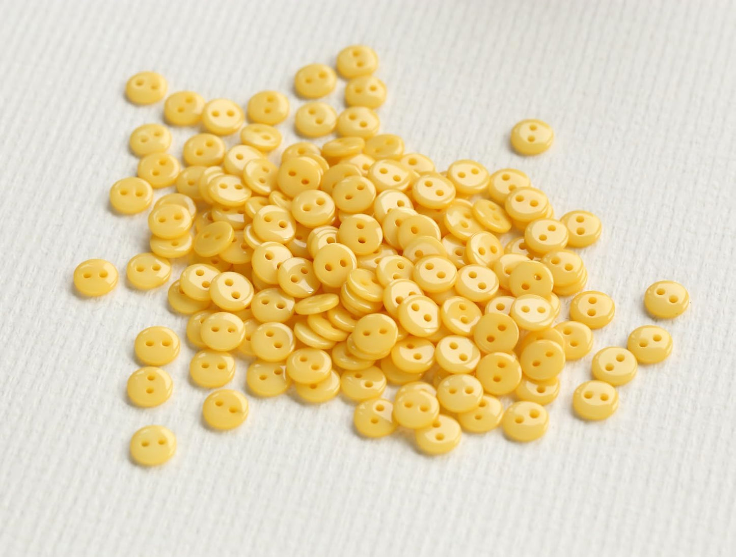11/32 Inch Button 9mm Tiny Size Sewing Flatback Resin Buttons Color Yellow Pack of 500 Pcs