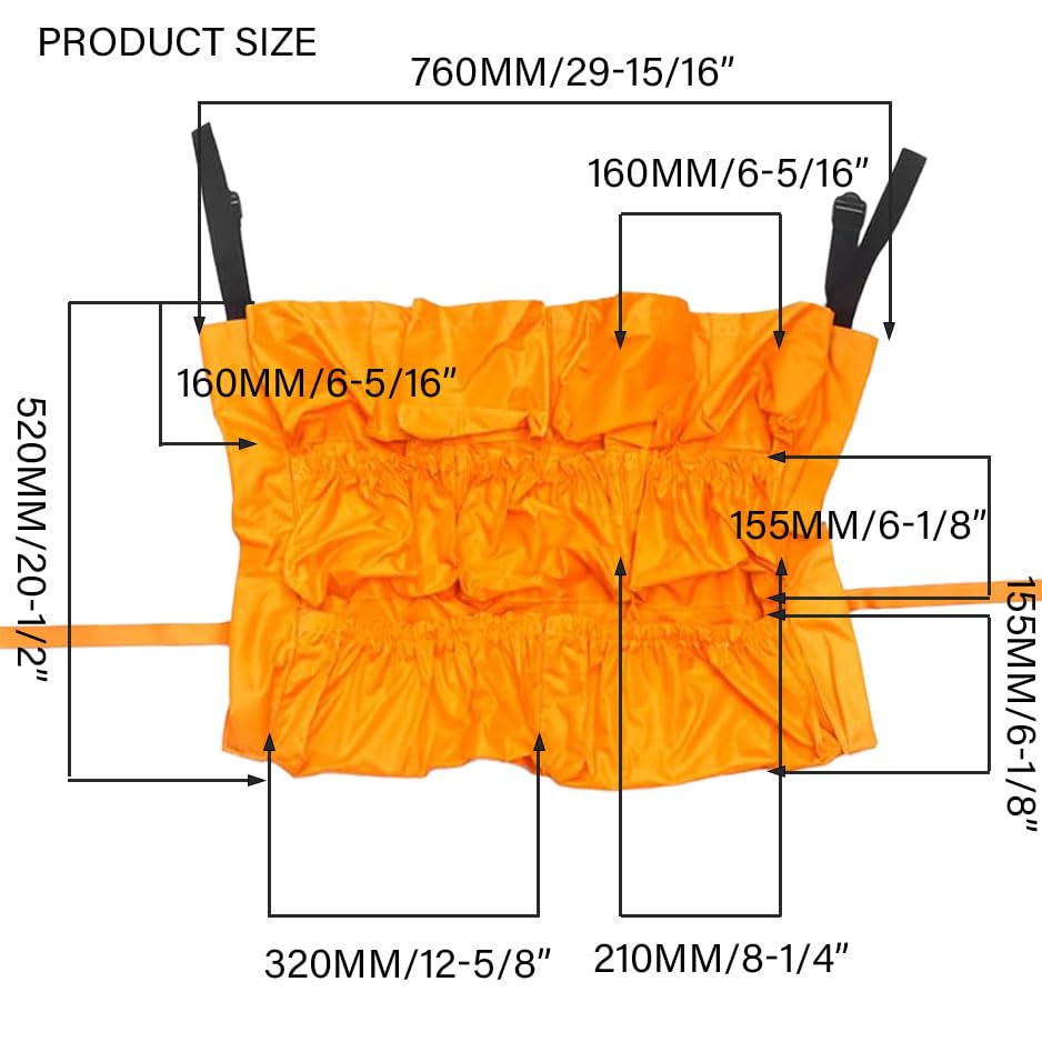 Yellow Trash Can Caddy Bags for Garbage Bins,10 Pockets Commercial Cleaning Caddy Bag,Fit 32-50 Gallon Can,Garbage Bin Caddy Organizer