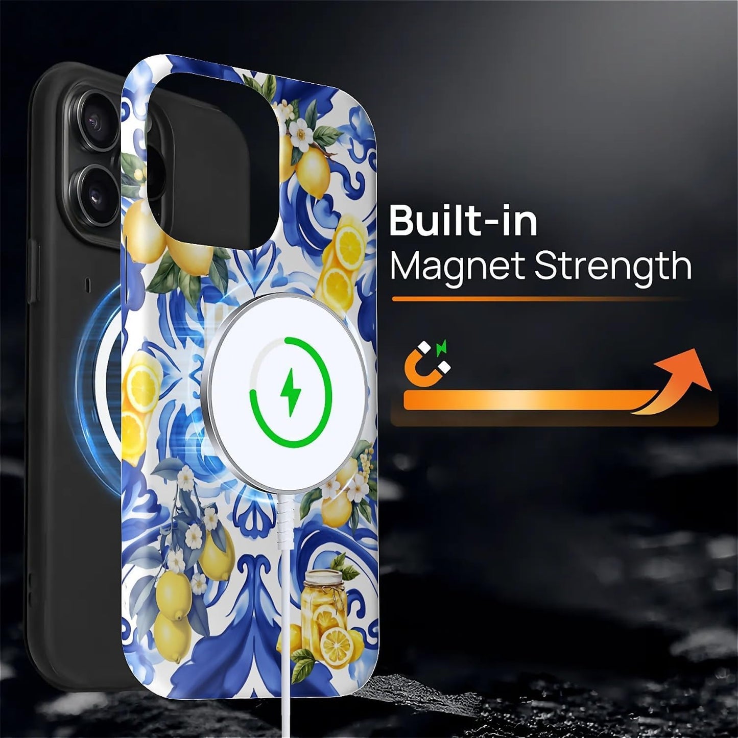 Case Compatible with iPhone 15 Pro Max [Compatible with MagSafe] Hybrid 2-Layer Hard Shell Protection Case, Shockproof Protective Magnetic Cover for 15 Pro Max, Lemon European Summer Life