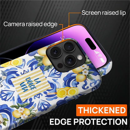 Case Compatible with iPhone 15 Pro Max [Compatible with MagSafe] Hybrid 2-Layer Hard Shell Protection Case, Shockproof Protective Magnetic Cover for 15 Pro Max, Lemon European Summer Life
