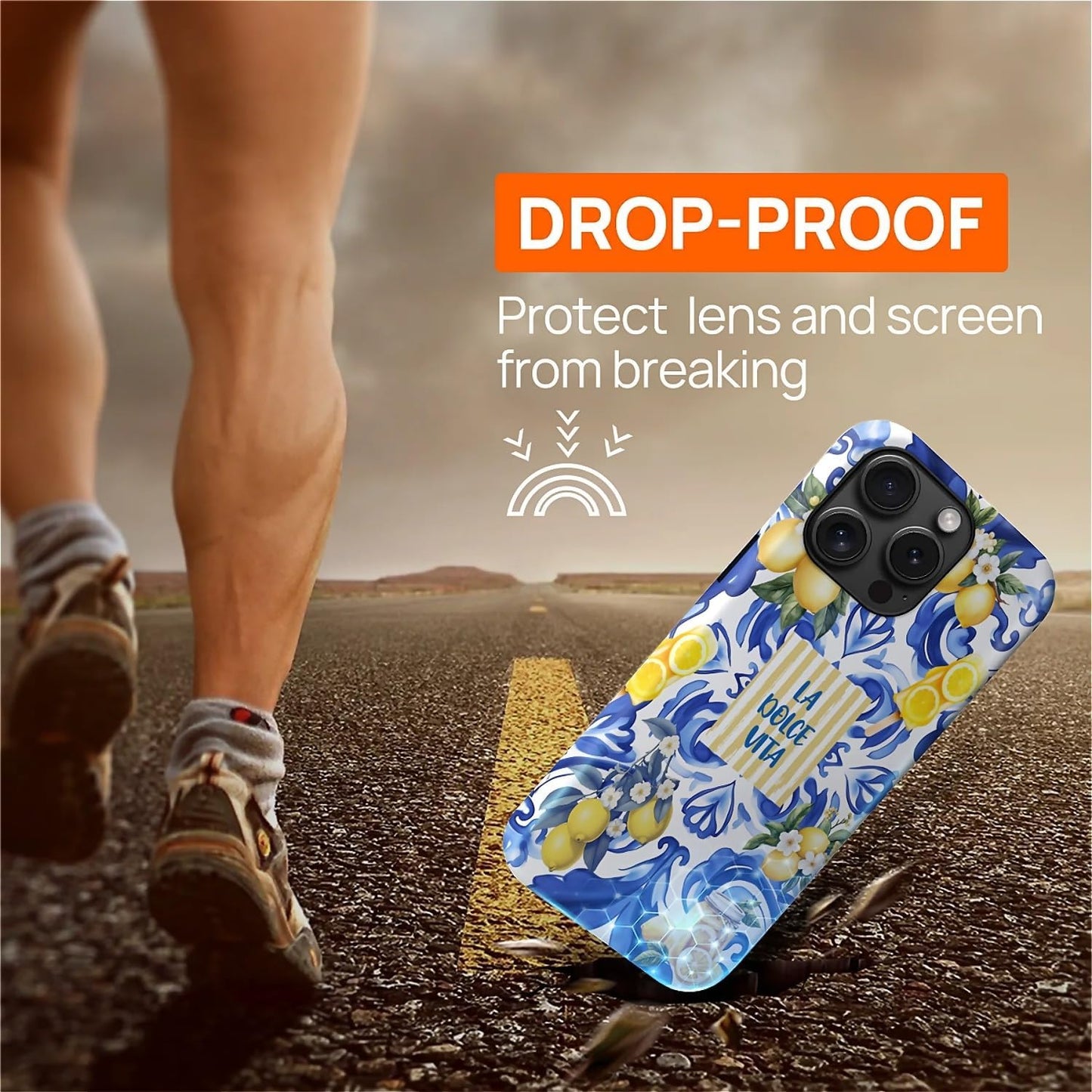 Case Compatible with iPhone 15 Pro Max [Compatible with MagSafe] Hybrid 2-Layer Hard Shell Protection Case, Shockproof Protective Magnetic Cover for 15 Pro Max, Lemon European Summer Life