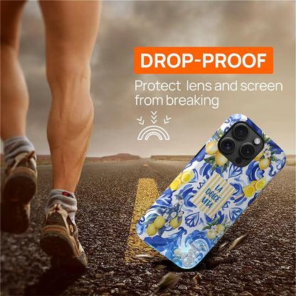Case Compatible with iPhone 15 Pro Max [Compatible with MagSafe] Hybrid 2-Layer Hard Shell Protection Case, Shockproof Protective Magnetic Cover for 15 Pro Max, Lemon European Summer Life
