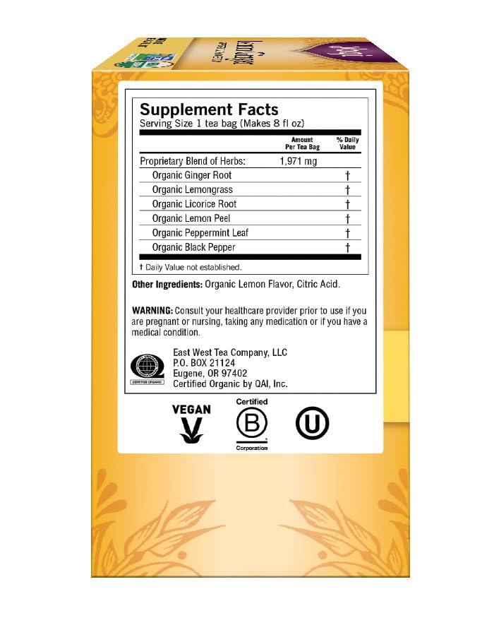 Tea Lemon Ginger Tea Bags, 16 ct