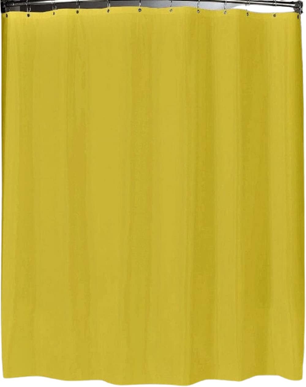 inc. Essentials PEVA Shower Curtain Liner - PVC Free Magnetized Bottom Odorless Clear (Yellow)