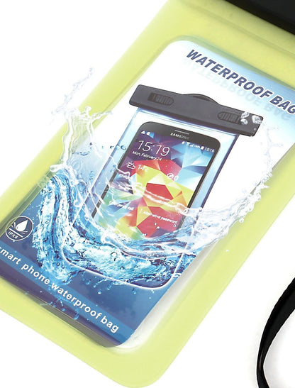 Waterproof Bag Holder Yellow for 5.5-Inch Mobile Phone w Neck Strap