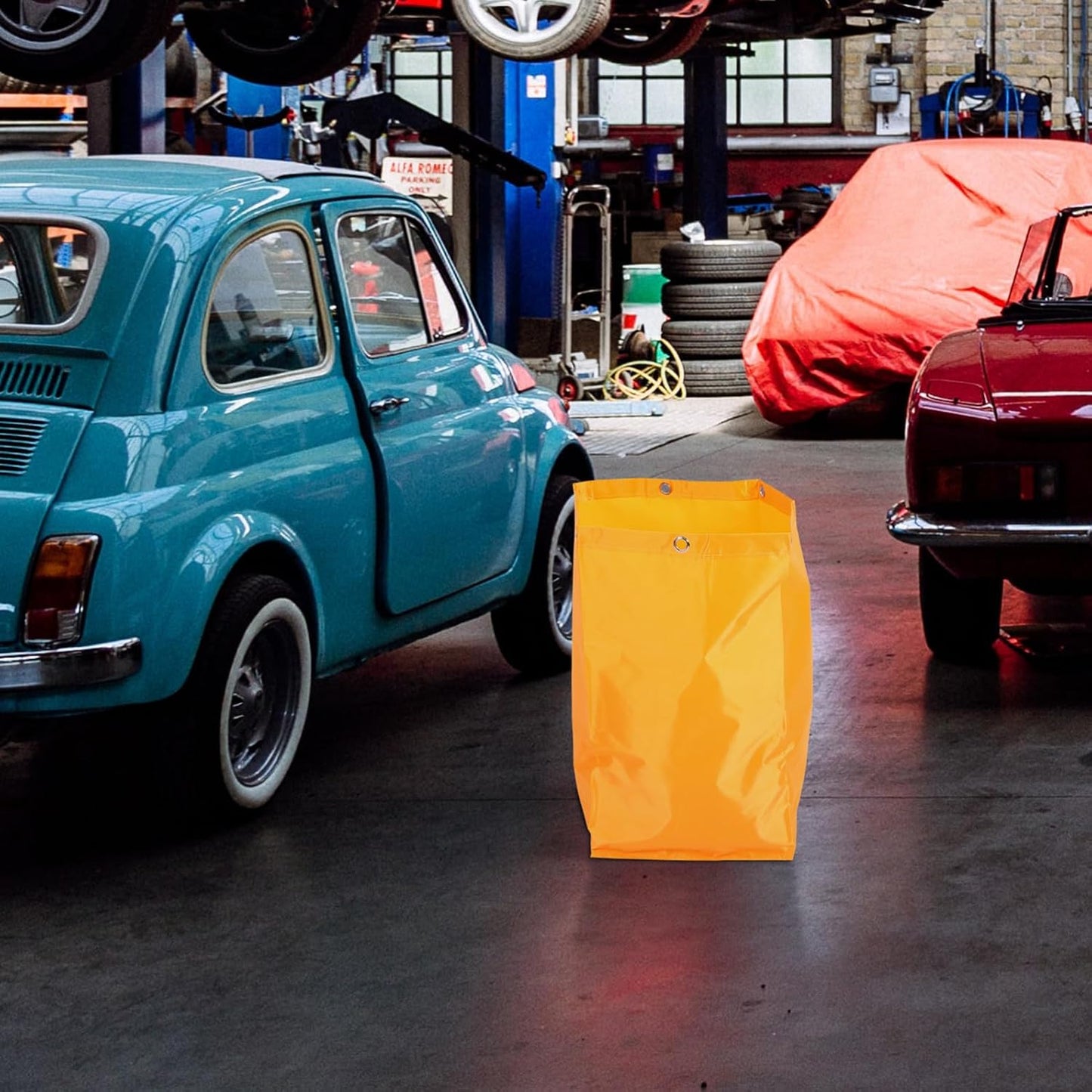 High Capacity Yellow Janitorial Cart Bag Canvas Cleaning Supply Pouch for Housekeepers Industrial Cleaning Caddy Replacement Utility Cart Organizer