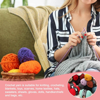 2PCS Crocheting Yarn,Yellow 3 Ply Wool Yarn 200g Sport Weight Yarns Bulk Soft and Fluffy Yarns for Knitting DIY Crochet Handicraft Blankets Hat Sweater Gift,220 Yards