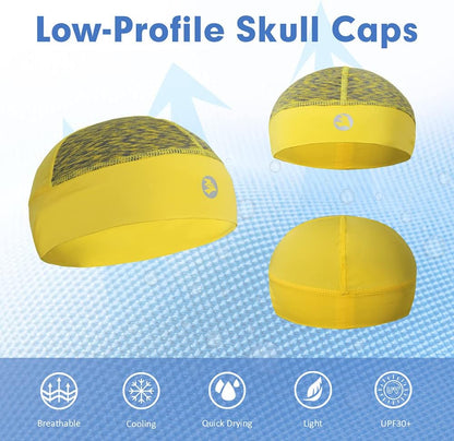 Low-Profile Cooling Helmet/Hard hat Liner, Stretch Working Cap, Summer Sweat Wicking Skull Cap, Running Beanie Sun Protection
