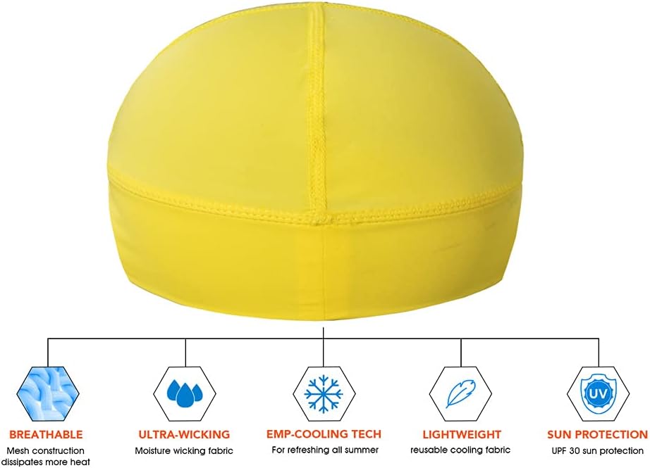 Low-Profile Cooling Helmet/Hard hat Liner, Stretch Working Cap, Summer Sweat Wicking Skull Cap, Running Beanie Sun Protection