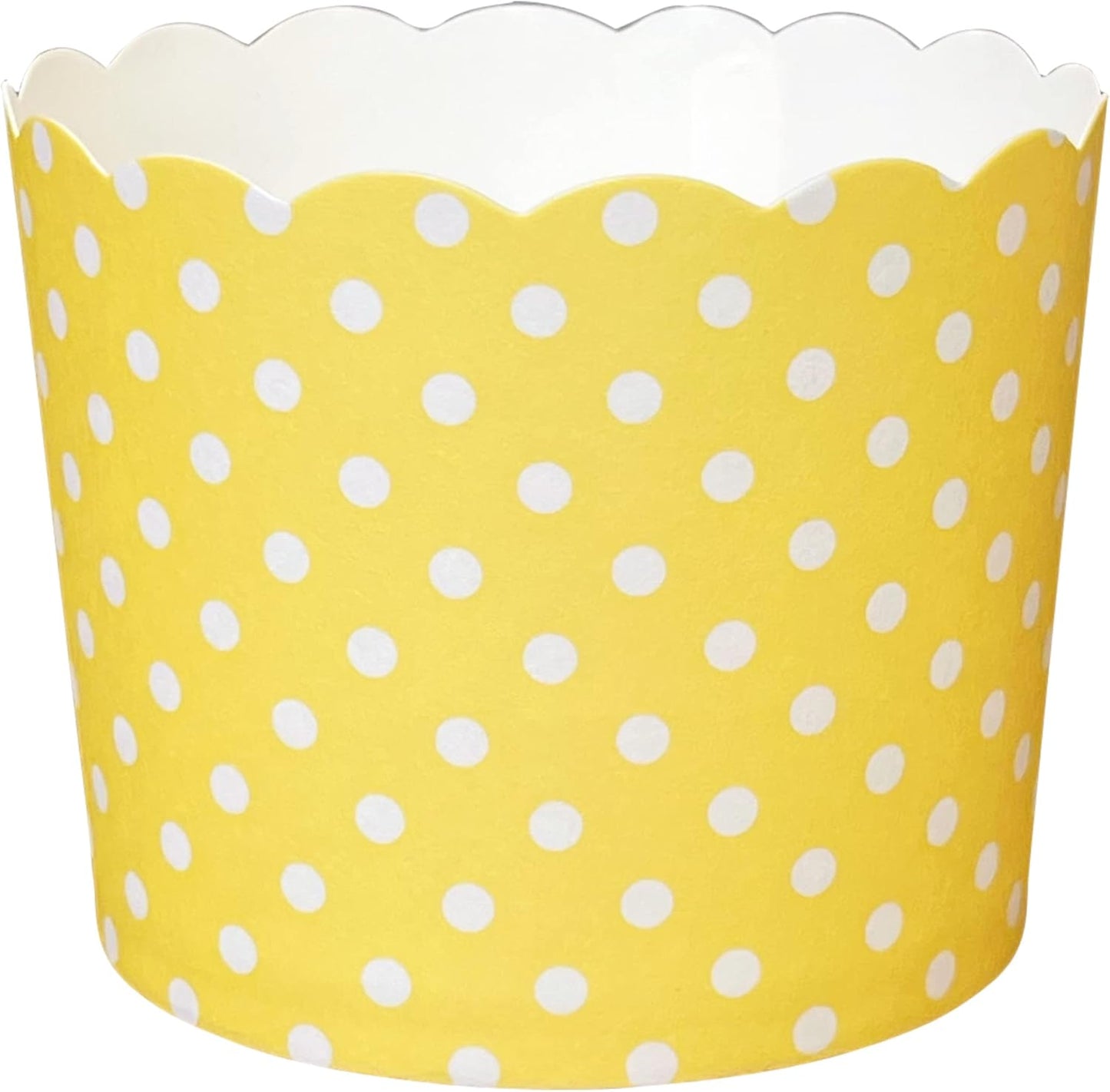 Paper Baking Cups (Polka Dots), Greaseproof Disposable Cupcake Liners (Yellow, Large Cups (50-Pack))