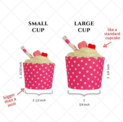 Paper Baking Cups (Polka Dots), Greaseproof Disposable Cupcake Liners (Yellow, Large Cups (50-Pack))