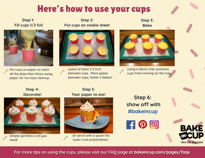 Paper Baking Cups (Polka Dots), Greaseproof Disposable Cupcake Liners (Yellow, Large Cups (50-Pack))