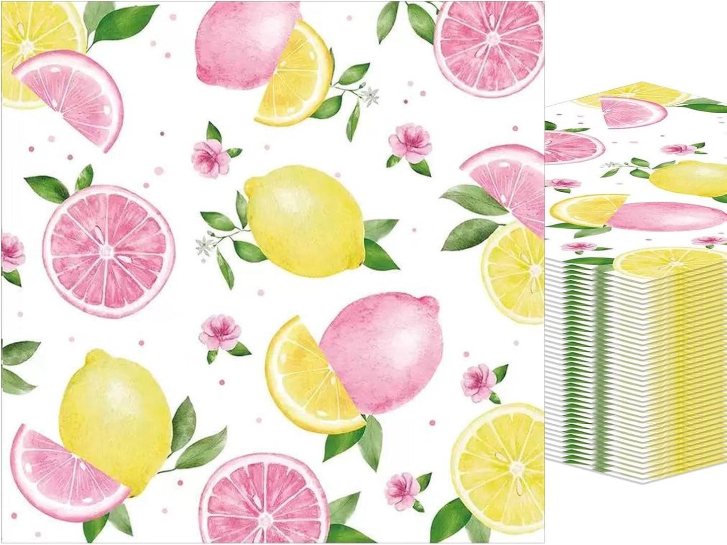 40Pcs Lemons Paper Napkins Yellow Citrus Fruit Disposable Party Napkin Citrus Decorative Dinner Napkin Luncheon Napkins for Party Supplies Table Decor