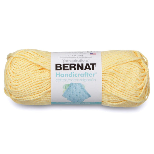 Handicrafter Cotton Solids Yarn, 1.75 oz, Gauge 4 Medium, 100% Cotton, Pale Yellow