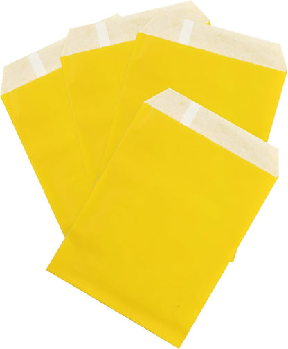Yellow Paper Treat Bags 6 x 4 Yellow Paper Candy Bags for Candy Buffet (100 CT, 6 x 4 IN)