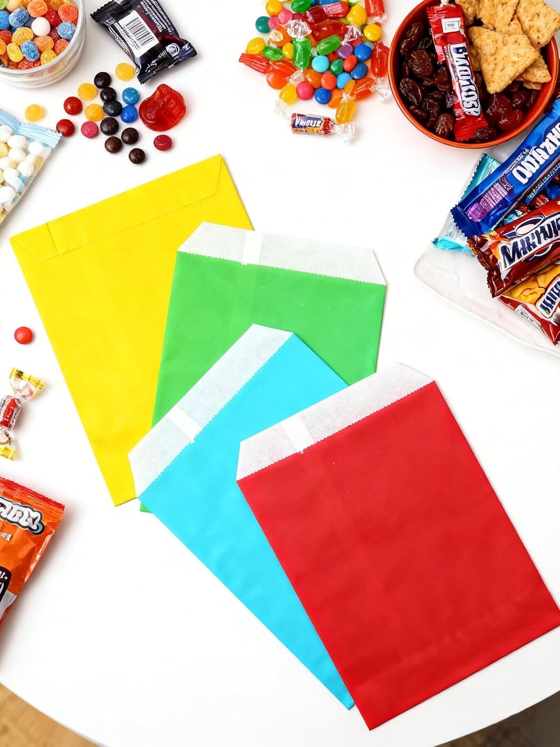 Yellow Paper Treat Bags 6 x 4 Yellow Paper Candy Bags for Candy Buffet (100 CT, 6 x 4 IN)