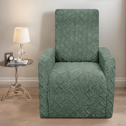 Recliner Chair Covers Small Lazy Boy Reclining Slipcover,Green | 4 Pieces Stretch Plush Small Recliner Sofa Slipcover with Pocket,Pets Friendly,Furniture Protector for Living Room