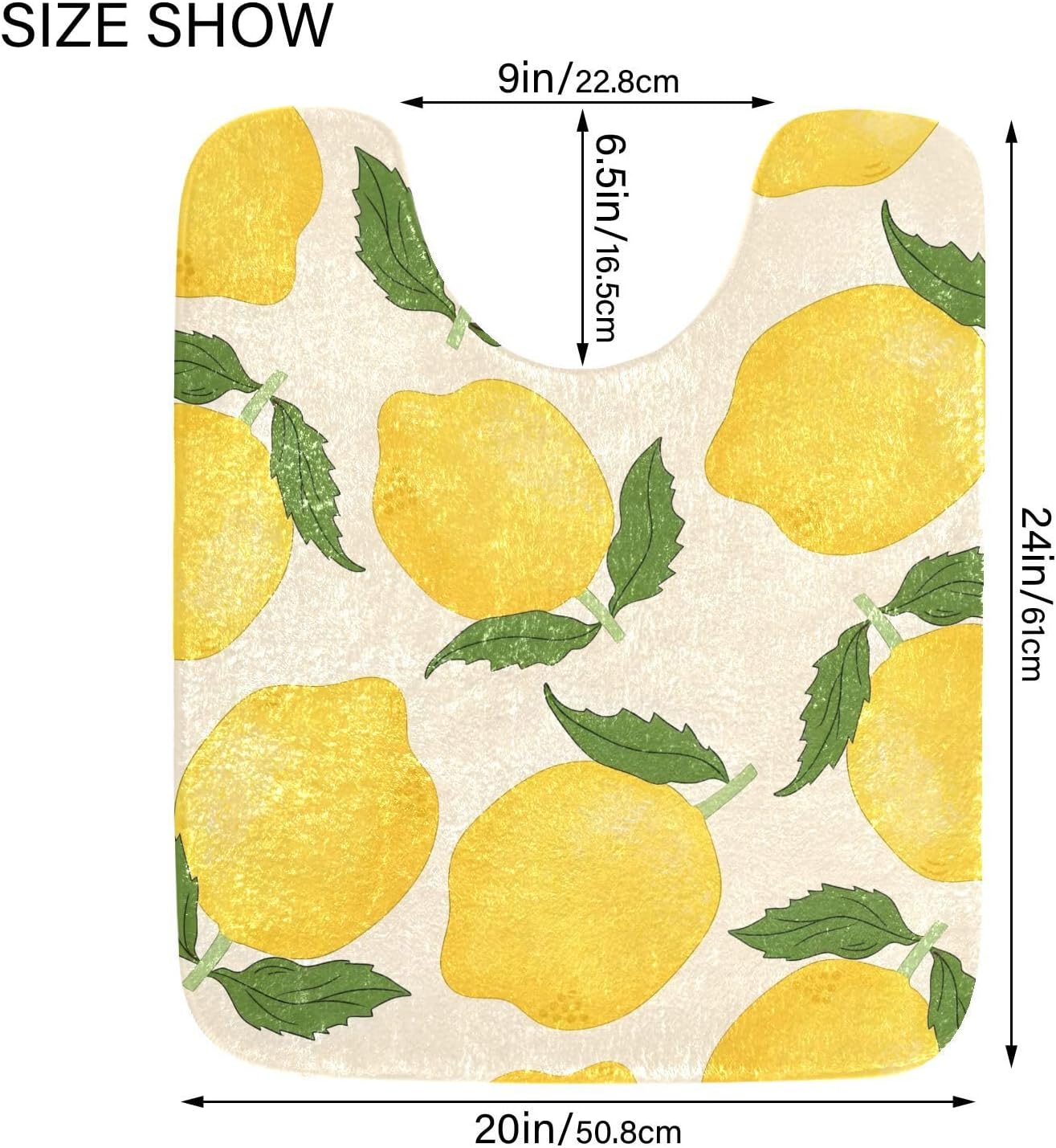 Yellow Lemon Bath Mats for Bathroom Floor Ultra Soft Bathmat Absorption Bathroom Rugs Non Slip Washable-Re