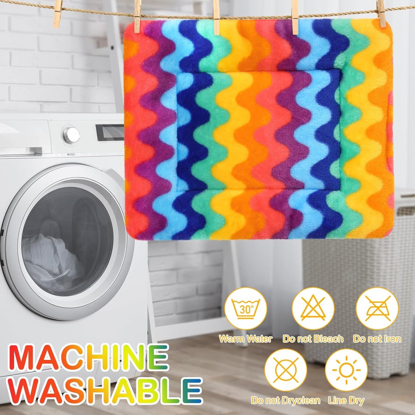 Haull 4 Pcs Waterproof Guinea Pig Bedding Soft Dog Cat Bed Crate Mat Small Animal Plush Cage Liners Rabbit Bunny Kennel Pad Reversible Cozy Pee Thickened Hamster Pad(Tie Dyed,13 x 18.5 Inch)
