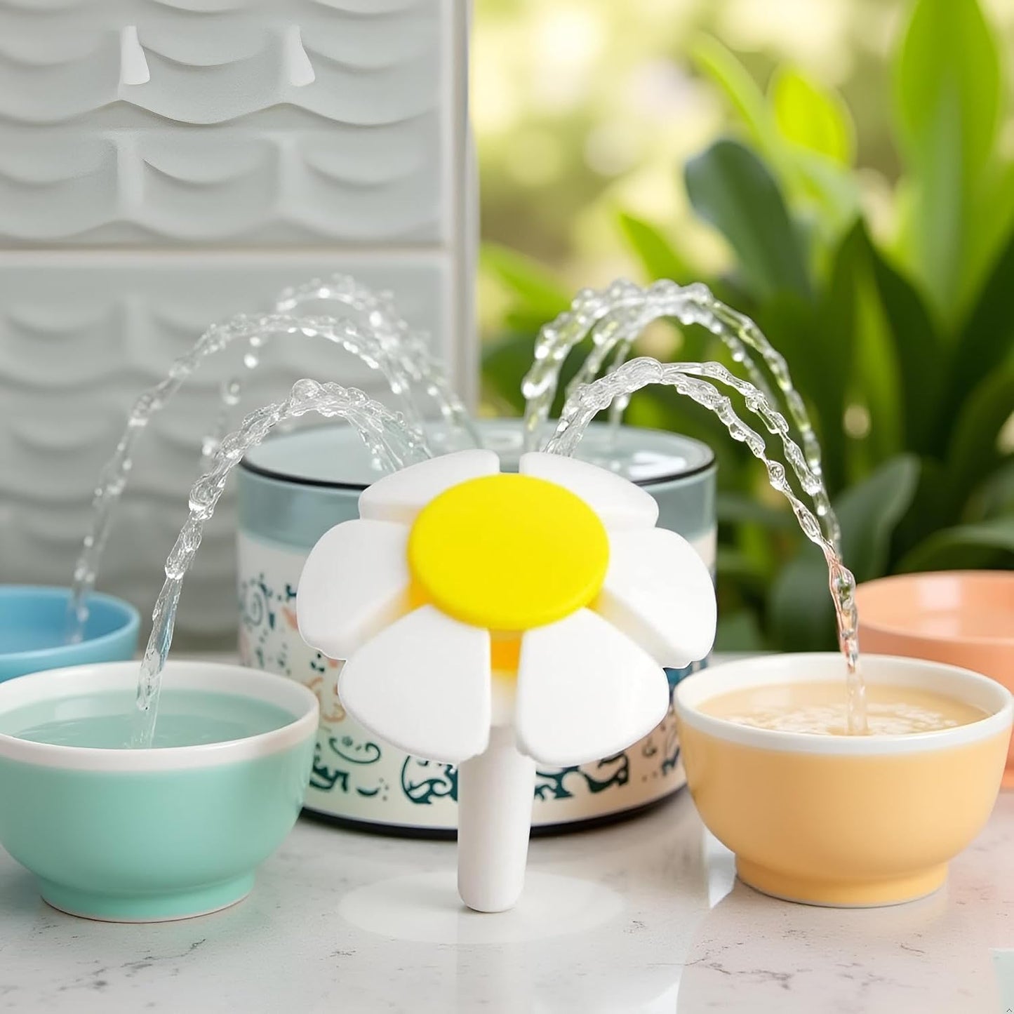 Pet Water Fountain Nozzle Replacement Yellow Flower for Head for Cat Fountain Automatic Drinking Water Dispenser