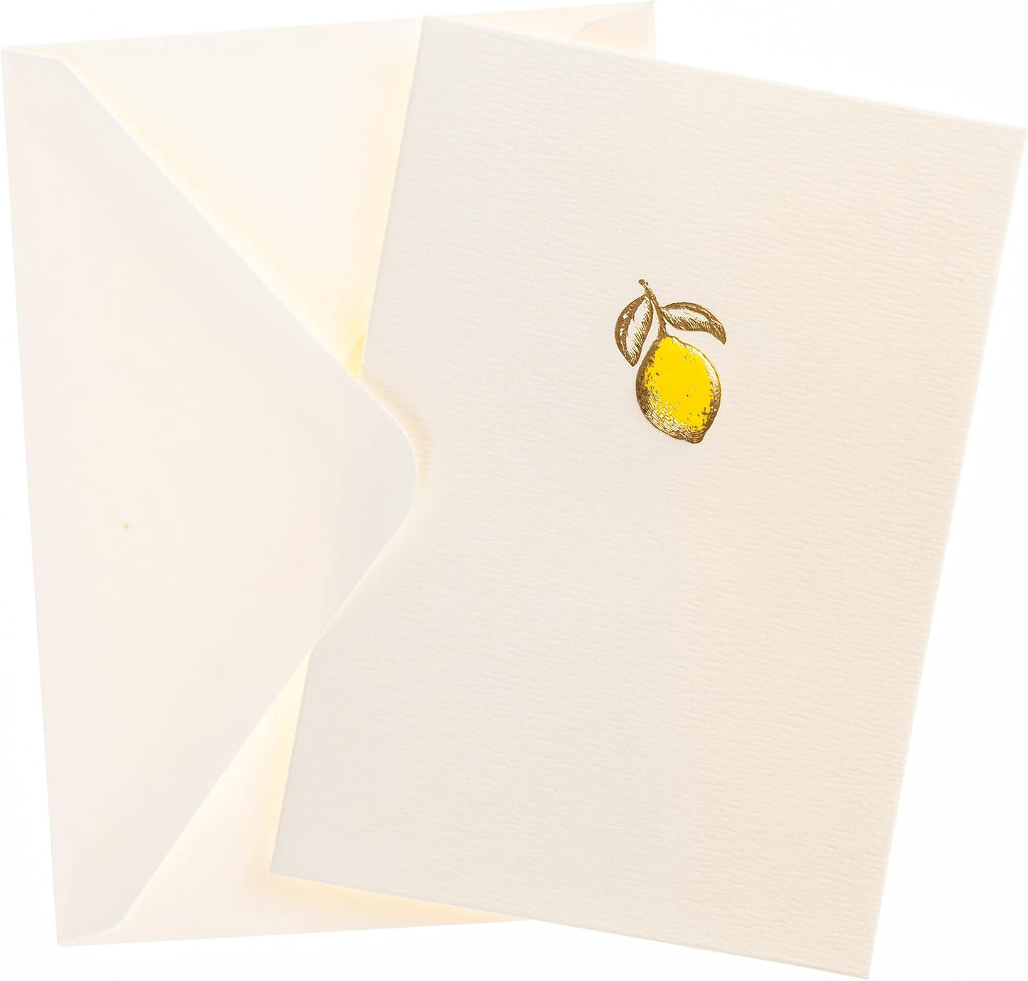 Graphique La Petite Presse Lemon Boxed Notes | Blank Note Cards with Envelopes | 10 Count All Occasion Greeting Card Set | 3.25 x 4.75 Inches | High Quality Thick Paper Stationery with Unique Design