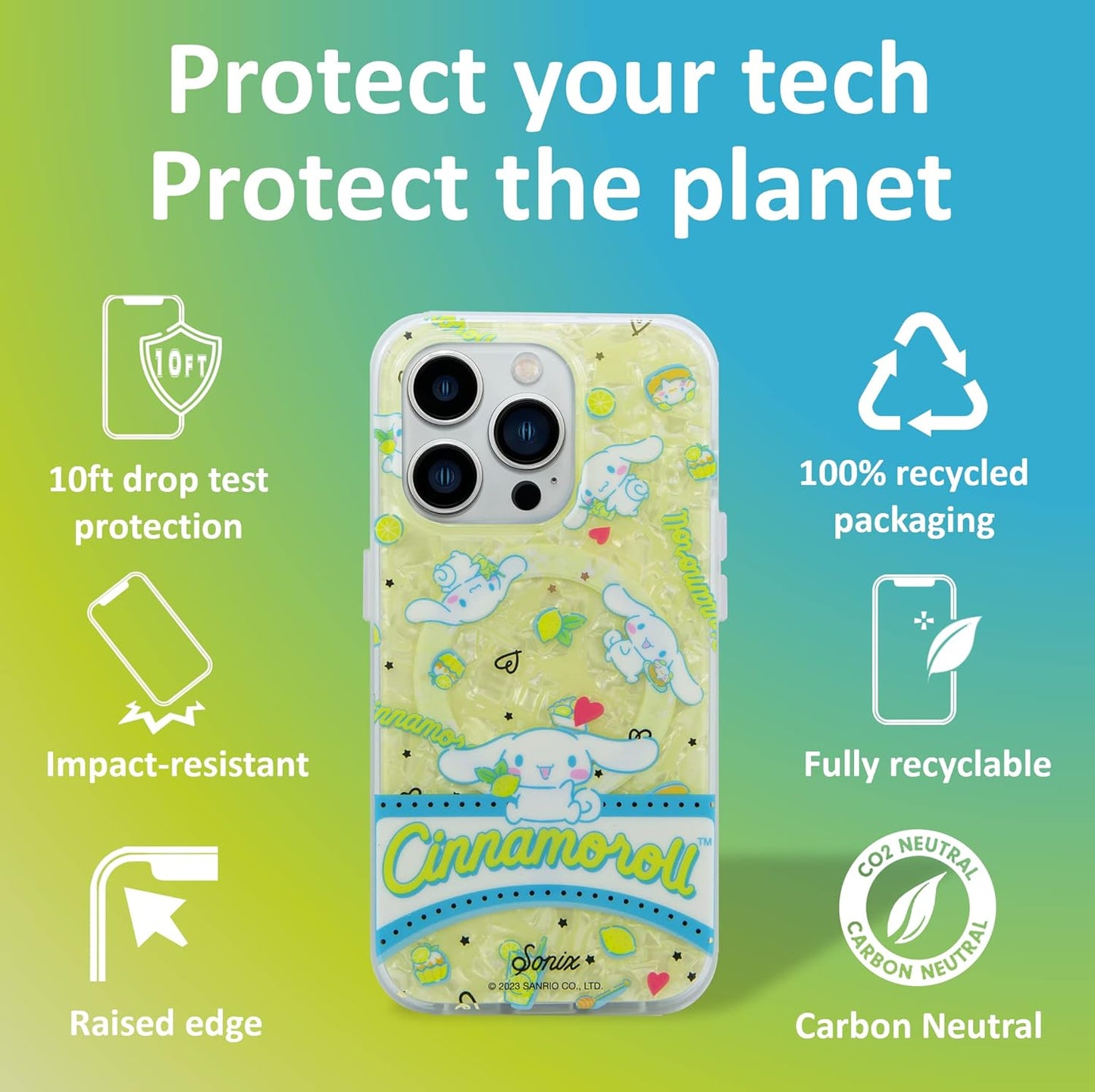 Phone Case for iPhone 16 Pro Max | Compatible with MagSafe | 10ft Drop Tested | Lemon Gingham - Colors A