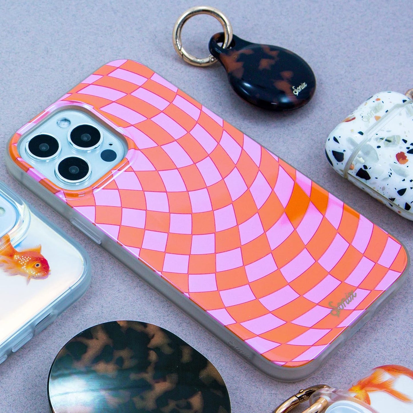 Phone Case for iPhone 16 Pro Max | Compatible with MagSafe | 10ft Drop Tested | Lemon Gingham - Colors A