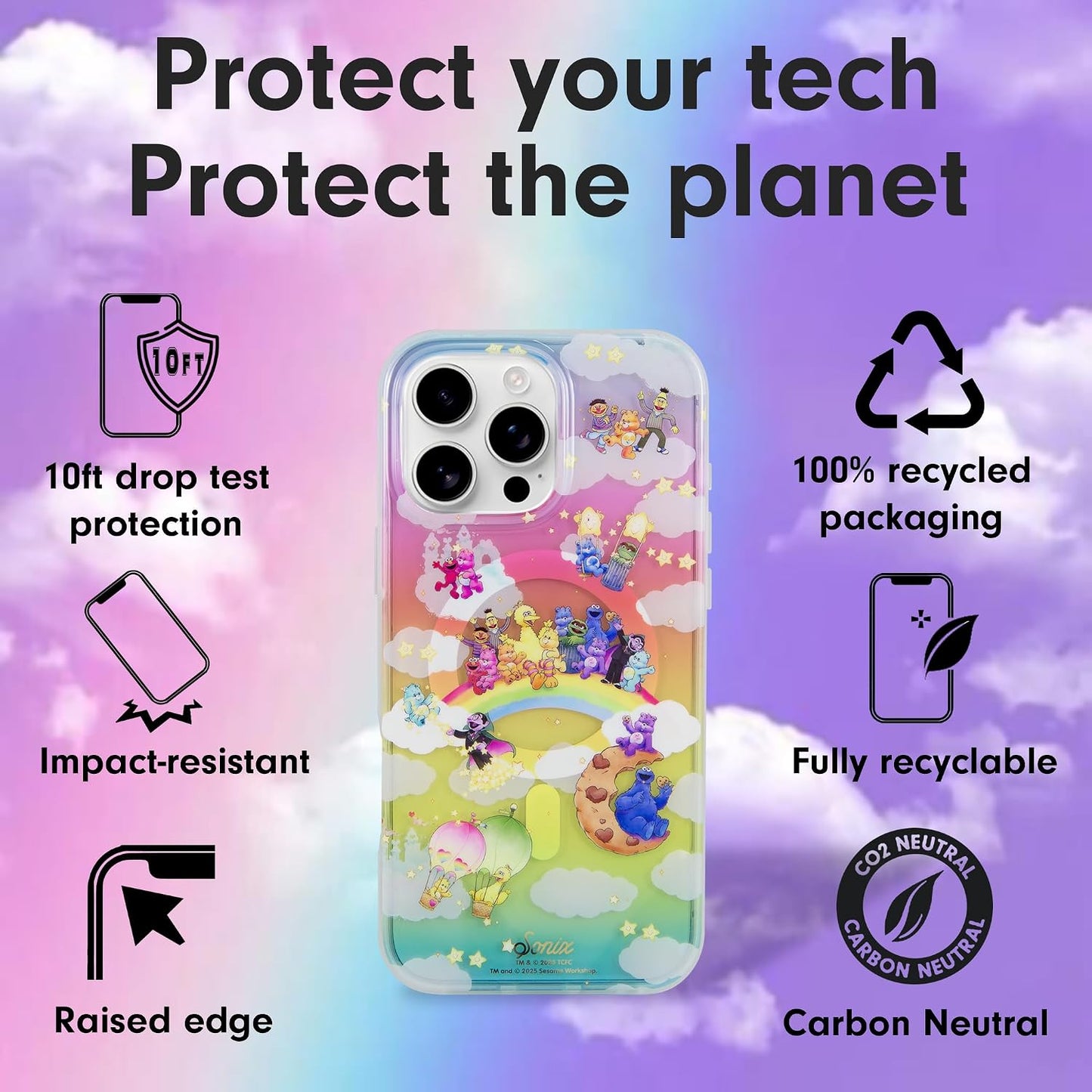 Phone Case for iPhone 16 Pro Max | Compatible with MagSafe | 10ft Drop Tested | Lemon Gingham - Colors A