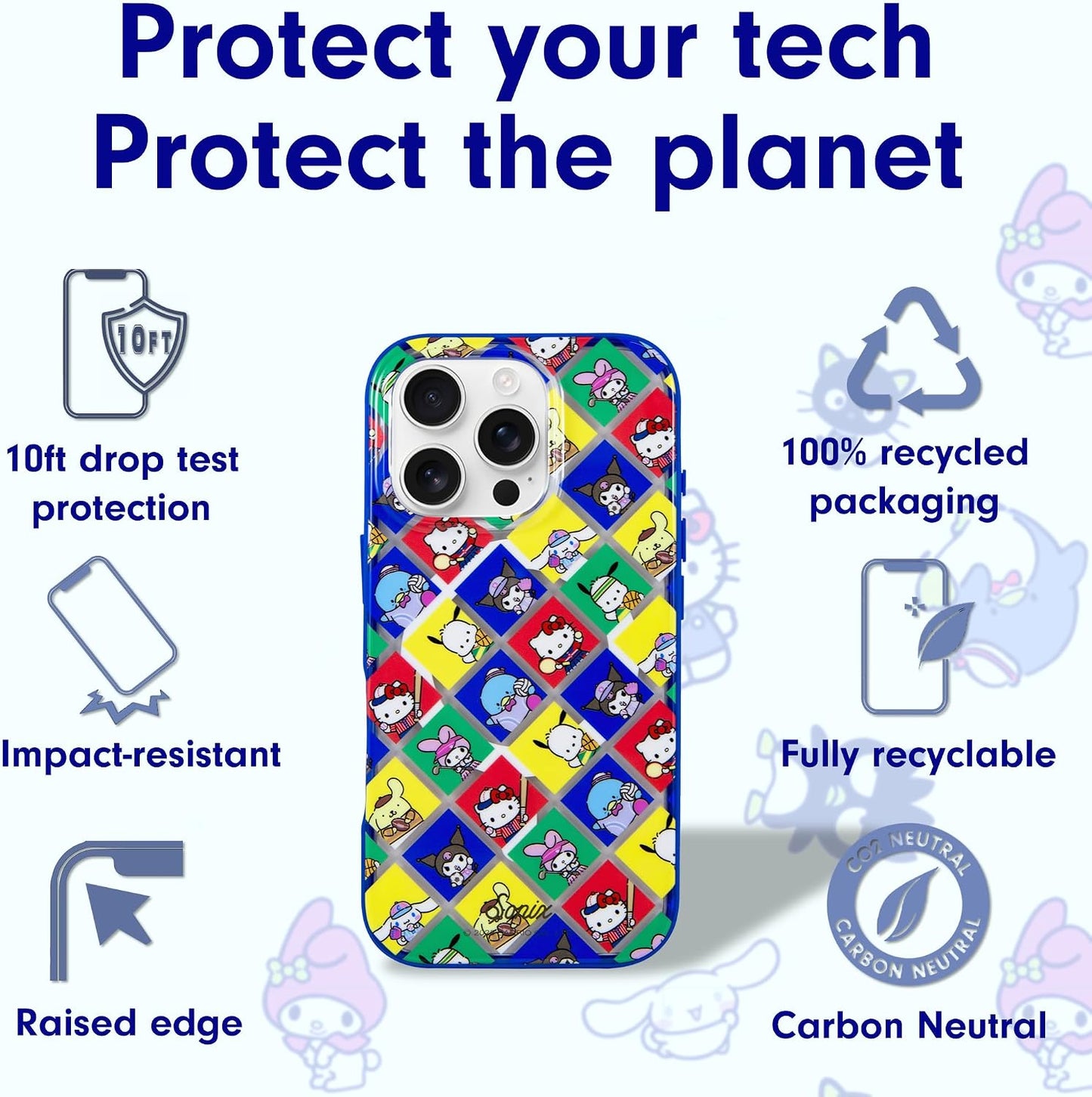 Phone Case for iPhone 16 Pro Max | Compatible with MagSafe | 10ft Drop Tested | Lemon Gingham - Colors A