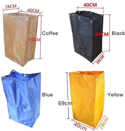 Replacement Janitorial Cart Bag,Waterproof High Capacity Thickened Housekeeping Commercial Janitorial Cleaning Cart Bag(16 x 11 x 27inches) (Yellow)