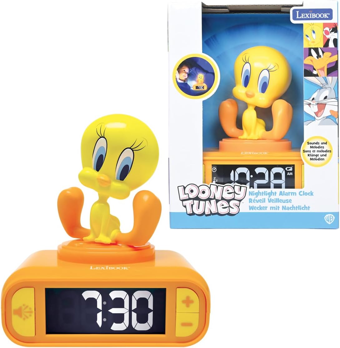 Tweety Night light Alarm Clock with sounds, Yellow, RL800TW