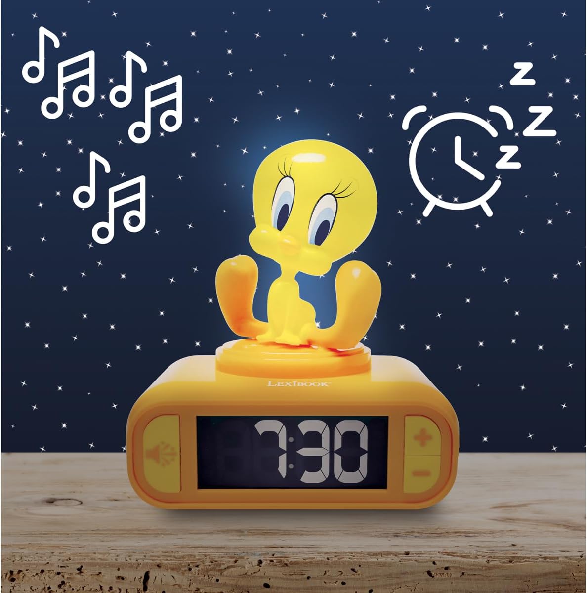 Tweety Night light Alarm Clock with sounds, Yellow, RL800TW