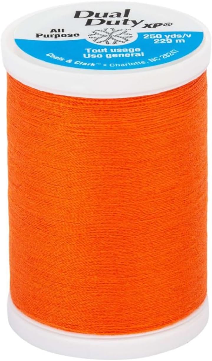 Coats & Clark Dual Duty XP All Purpose Sewing Thread - S910-250 Yards Each Spool - Bundle with Needle Threaders (Orange)
