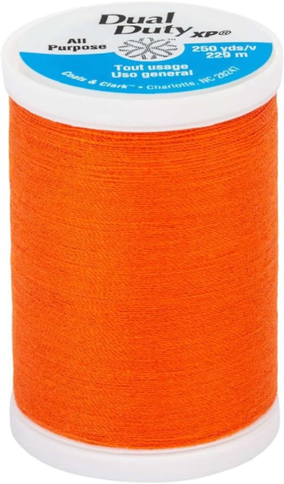 Coats & Clark Dual Duty XP All Purpose Sewing Thread - S910-250 Yards Each Spool - Bundle with Needle Threaders (Orange)