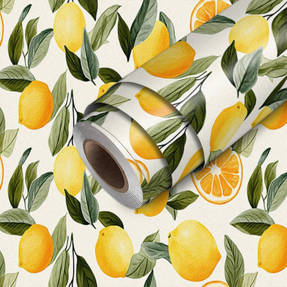 Lemon Leaf Peel and Stick Wallpaper 118.1x17.7 Inch Vinyl | Contact Paper, Wall Covering | Removable Wallpaper, Adhesive Vinyl | Bedroom, Kitchen, Living Room (Lemon Leaf)