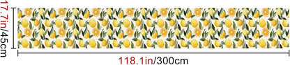 Lemon Leaf Peel and Stick Wallpaper 118.1x17.7 Inch Vinyl | Contact Paper, Wall Covering | Removable Wallpaper, Adhesive Vinyl | Bedroom, Kitchen, Living Room (Lemon Leaf)