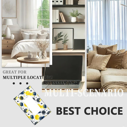 Dots Single Rocker Light Switch Cover, Modern Artistic Splatters Circles Summer Yellow Plastic Standard Size Switch Plate Decorative for Home Living Room New Apartment Decor