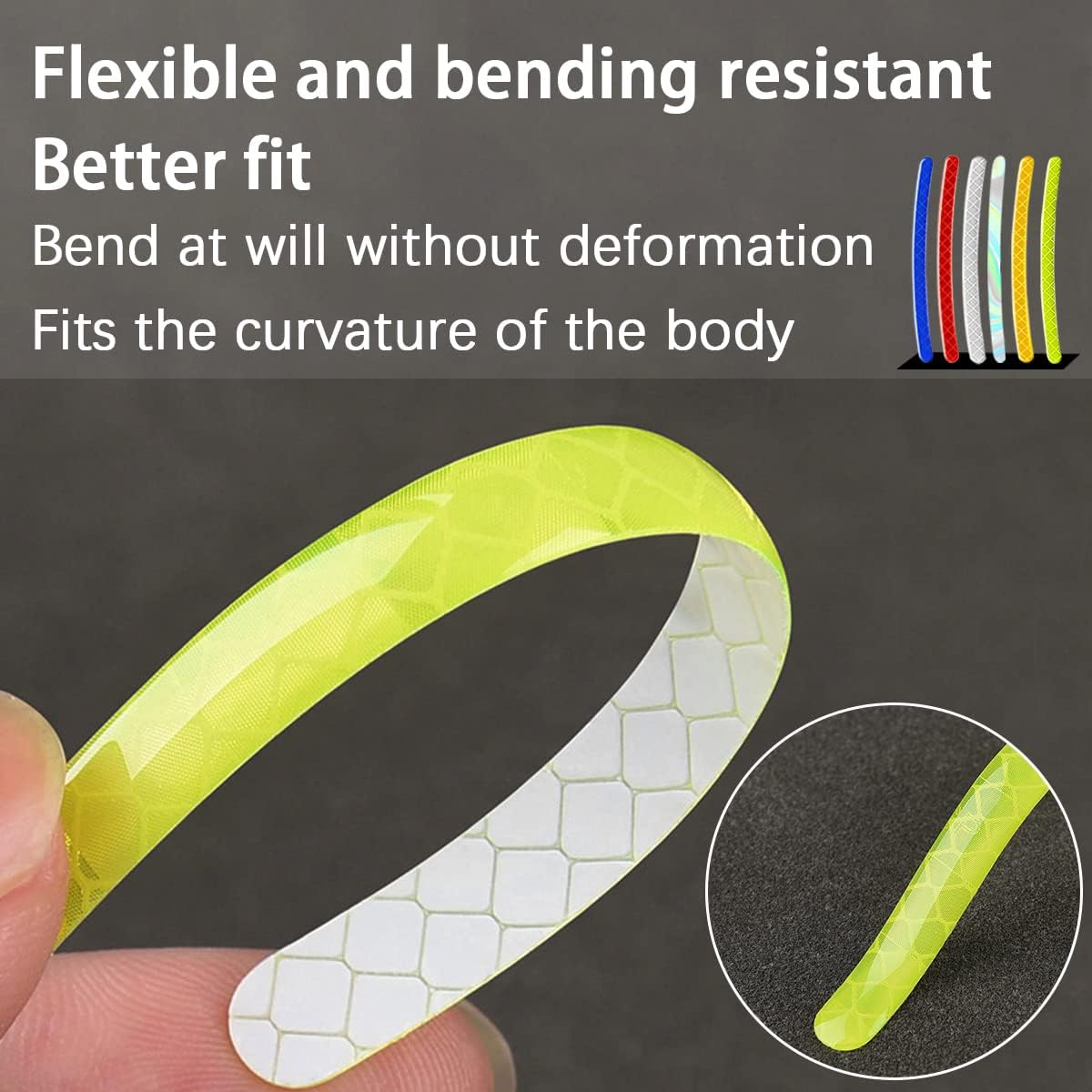 20PCS Reflective Car Wheel Decorative Stripe Stickers, Night Safety Warning Tape Sticker, Anti-Scratch Tire Rims Sticker, Auto Decals Exterior Fluorescent Accessories for Motocycle Bike (Yellow)