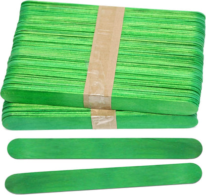 6 Inch Jumbo Craft Sticks, Yellow, 100 Pack | Jumbo wood sticks; actual size 5.9 x 0.7 in. Wider than standard popsicle sticks for crafts, classrooms and STEM projects.