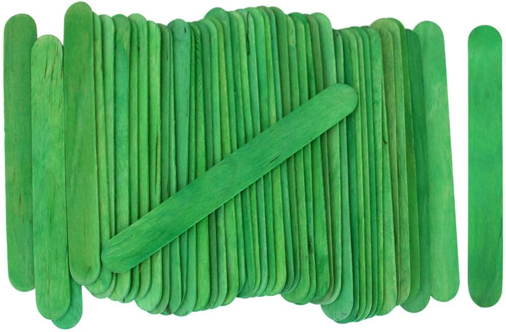 6 Inch Jumbo Craft Sticks, Yellow, 100 Pack | Jumbo wood sticks; actual size 5.9 x 0.7 in. Wider than standard popsicle sticks for crafts, classrooms and STEM projects.