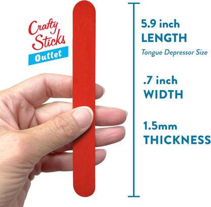 6 Inch Jumbo Craft Sticks, Yellow, 100 Pack | Jumbo wood sticks; actual size 5.9 x 0.7 in. Wider than standard popsicle sticks for crafts, classrooms and STEM projects.