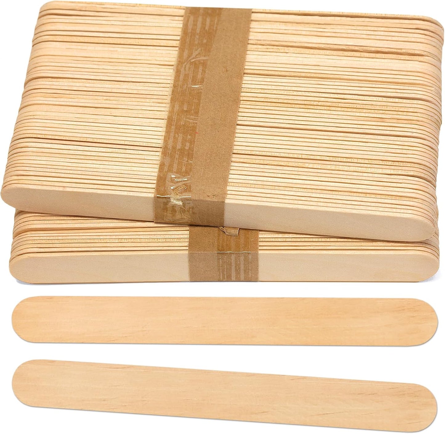 6 Inch Jumbo Craft Sticks, Yellow, 100 Pack | Jumbo wood sticks; actual size 5.9 x 0.7 in. Wider than standard popsicle sticks for crafts, classrooms and STEM projects.