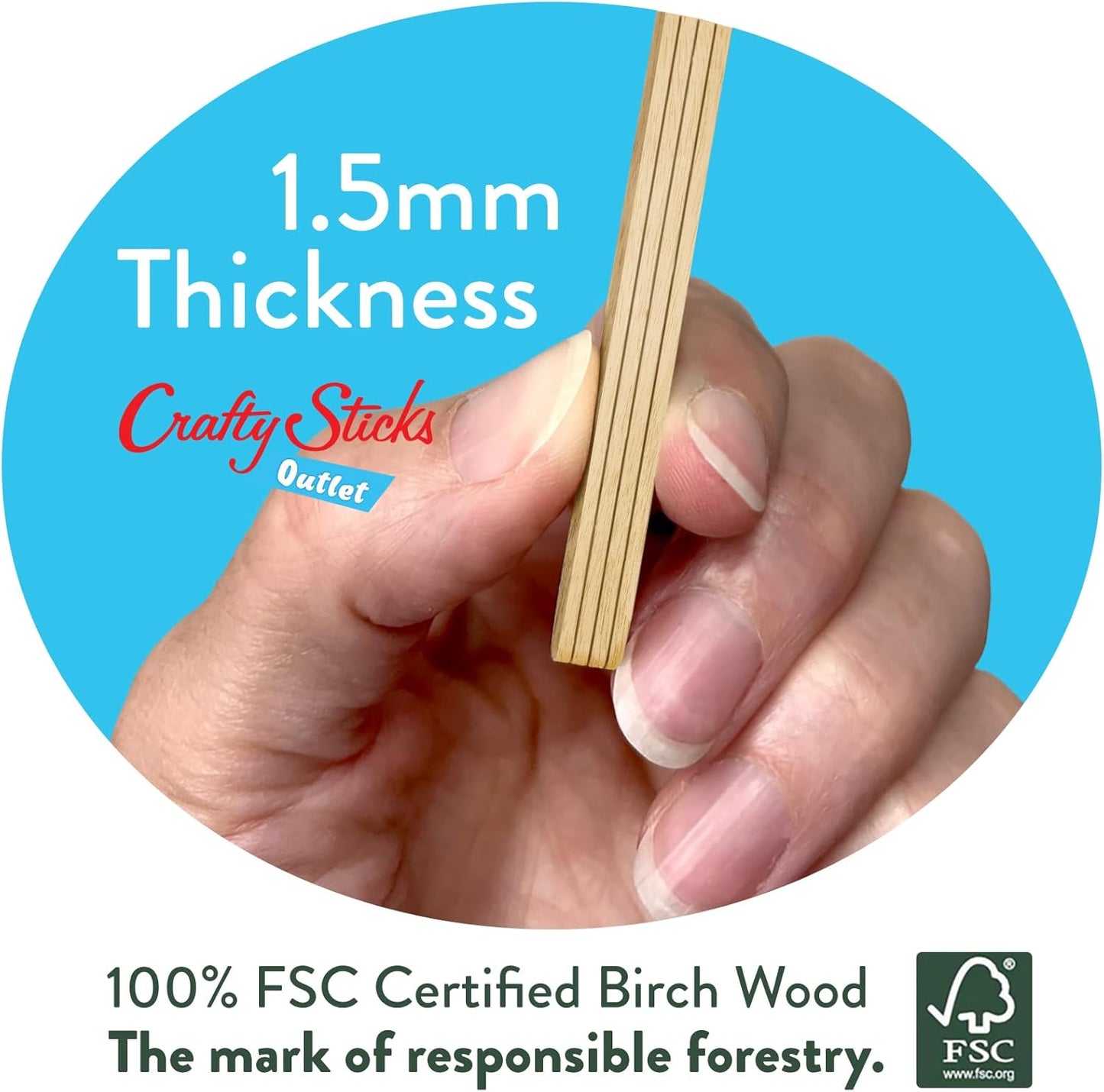 6 Inch Jumbo Craft Sticks, Yellow, 100 Pack | Jumbo wood sticks; actual size 5.9 x 0.7 in. Wider than standard popsicle sticks for crafts, classrooms and STEM projects.